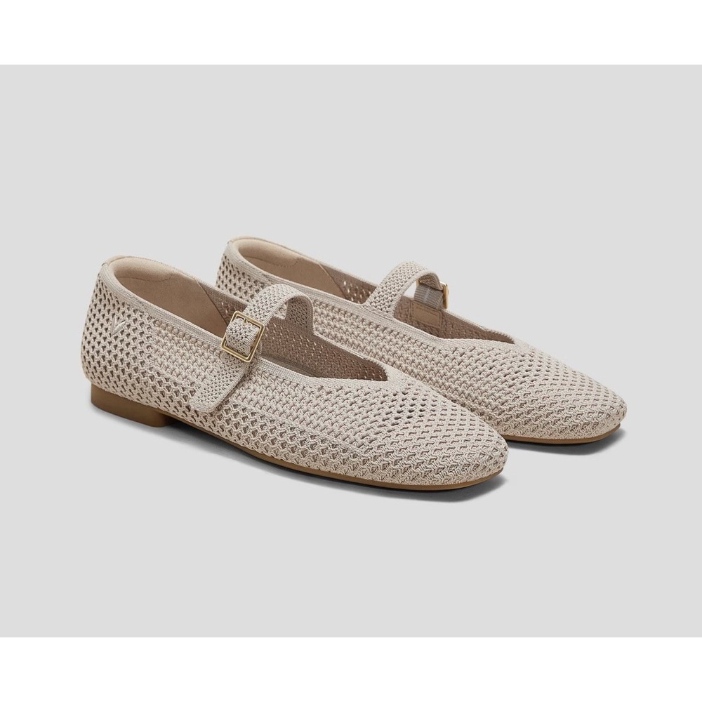 NWT VIVAIA Square-Toe Mary Janes Margot Mary Jane Almond Mesh EU 39 US 8
